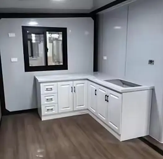 Mesada en L con cajonera