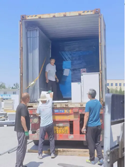 Casa embalada para transporte